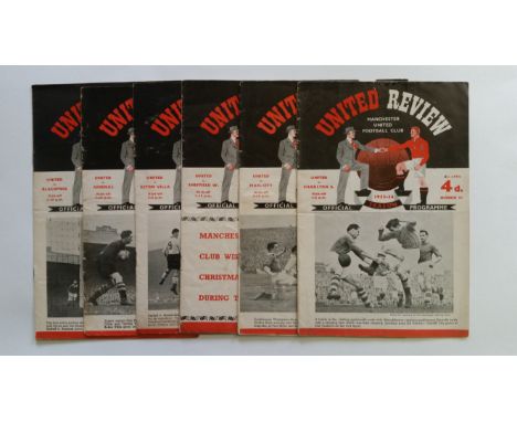 FOOTBALL, Manchester United home programmes, 1953/54 season, inc. Blackpool, Arsenal, Aston Villa, Sheffield Wednesday, Manch