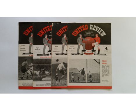 FOOTBALL, Manchester United home programmes, 1951/52 season, inc. Preston North End, Derby County, Hull &amp; Arsenal, most w