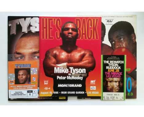 BOXING, Mike Tyson selection, inc. programme, McNeeley 1995, Julio Francio 2000, Bruno 1989; accreditation pass, ringside sea