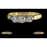 Ladies 18ct Gold 3 Stone Diamond Set Rin