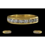 Ladies 18ct Gold 9 Stone Diamond Set Rin