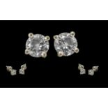 Pair of 18ct White Gold Diamond Set Earr