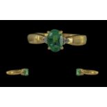 Ladies 18ct Gold Pleasing Quality Emeral