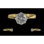 Ladies 18ct Gold Single Stone Diamond Se
