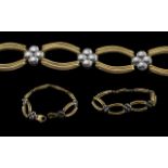 A Fine 9ct Gold Stylish open Worked Brac