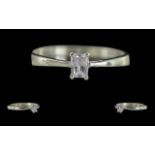 Ladies 18ct White Gold Single Stone Diam