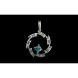 A Fine Ladies 18ct White Gold Blue Diamo