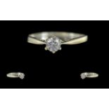 Ladies 18ct White Gold Single Stone Diam