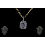 Ladies 18ct White Gold Diamond and Tanza