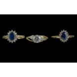 Three 9ct Gold Rings, 2 Set With Sapphir