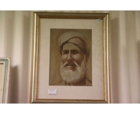 Gouache portrait of a Middle Eastern Gentleman signed Rabini 