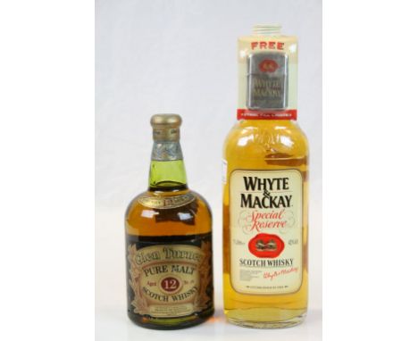 Two bottles of Scotch Whisky to include Glen Turner 12 years Pure Malt 75cl and Whyte &amp; Mackay Special Reserve 1 litre Sc
