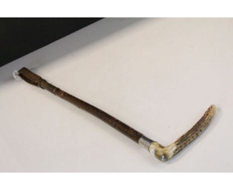 Vintage Swaine and Co silver mounted riding crop 