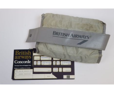 Vintage British Airways travel Bag with contents plus an original Concorde travel Ticket