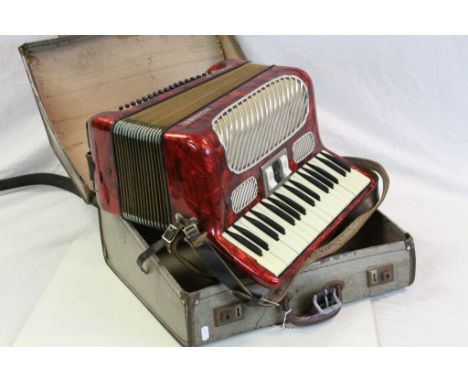 Vintage cased Hohner accordion 