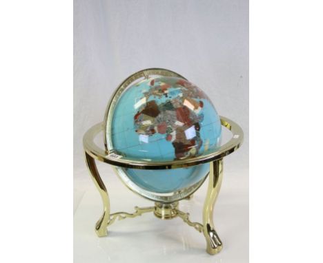 Large gemstone tabletop globe 