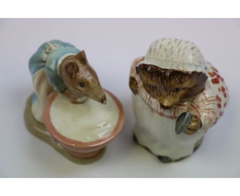 Two Beswick ceramic Beatrix Potter figurines to include Tittlemouse and Anna Maria, both with gold stamp to base 