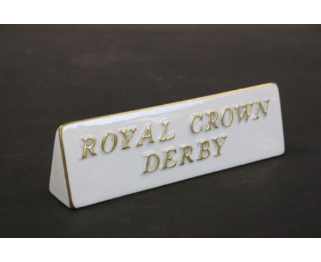 Shop display ceramic Royal Crown Derby plaque 