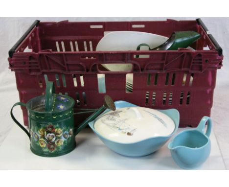 Hugh Cason midwinter style craft part dinner service, vintage halfords oil cap etc