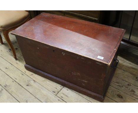 An Edwardian stained pine trunk