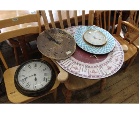 Three vintage French style wall clocks and a round cased wall clock
