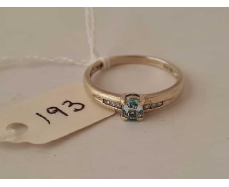 A topaz and diamond ring 9ct size P     