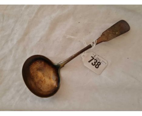 A George III Irish plain sauce ladle, fiddle pattern, 1813 by SN