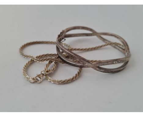 Silver bangle &amp; neck chain 35g