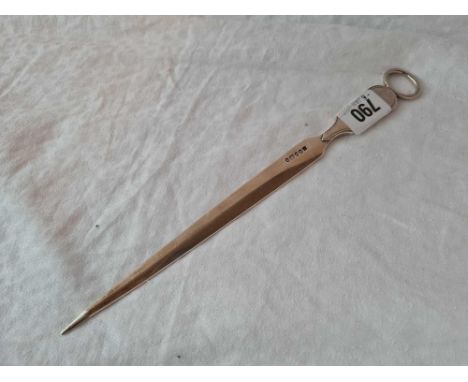 Early Victorian skewer with ring handle . Sheffield 1863 By H W &amp; Co. 10.5 inch long 103 gms