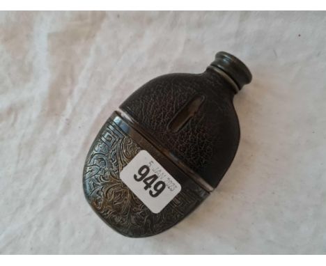 Oval Hip Flask with B.M. cup base