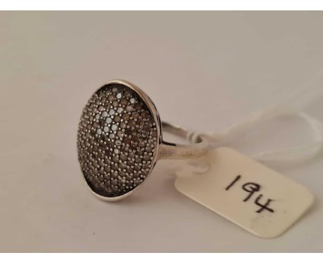 A silver 1 carat diamond cluster ring