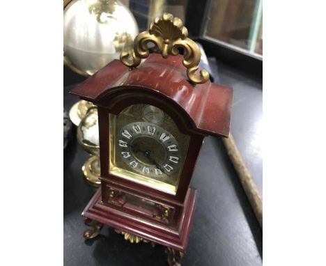 LOT OF COLLECTABLESincluding two small globes, clock and stands