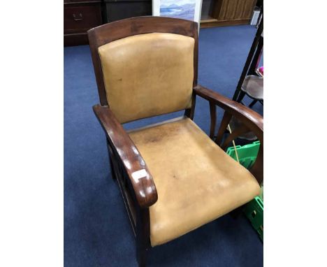 LEATHER UPHOLSTERED ARMCHAIR