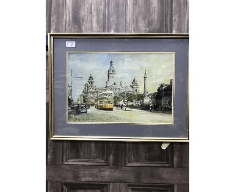 PRINT AFTER PETER ST. CLAIR MERRIMAN,GEORGE SQUAREMounted, framed and under glass