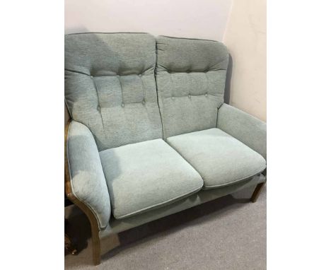 TEAK STYLE TWO SEATER SOFA