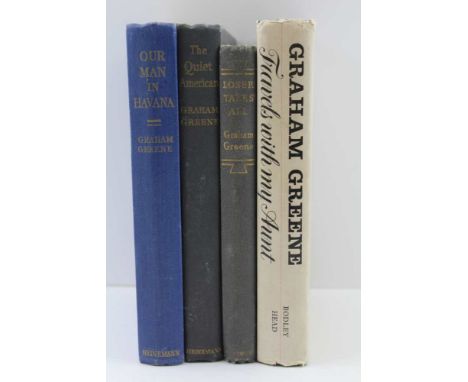 GRAHAM GREENE 'Travels with my Aunt', first edition 1969, The Bodley Head, with dust wrapper, together with three other Green