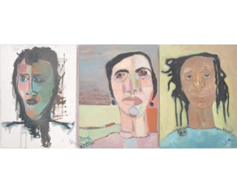 Kerstin McGregor (b. 1962-2012)
Three titled portraits: 'The Outing', 'Marie' &amp; 'Untitled' , 2006
Each being oil on canva