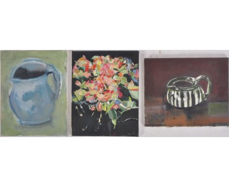 Kerstin McGregor (b. 1962-2012)
Three Untitled Still Life Paintings&nbsp;
Each being oil on canvas
Each unsigned
Each measure