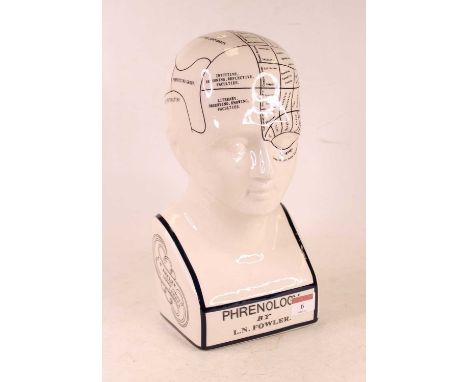 A reproduction ceramic phrenology bust after L.N. Fowler, h.31cm