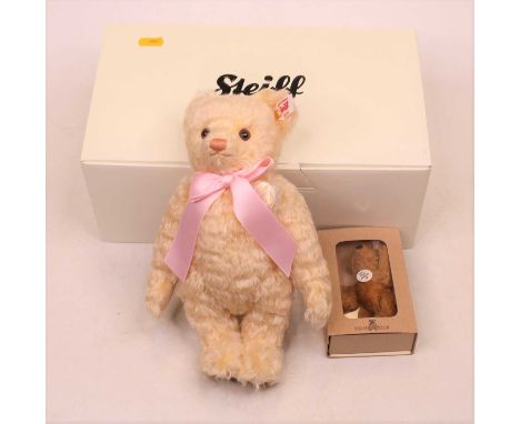 A Steiff limited edition Charlotte the Royal Baby bear, boxed; together with a Steiff Club miniature teddy-bear (2)