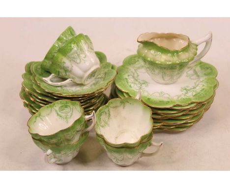 A late 19th century Foley part tea service, designed by Charles Wileman (pre-Foley chinaworks)Condition report: 10 side plate