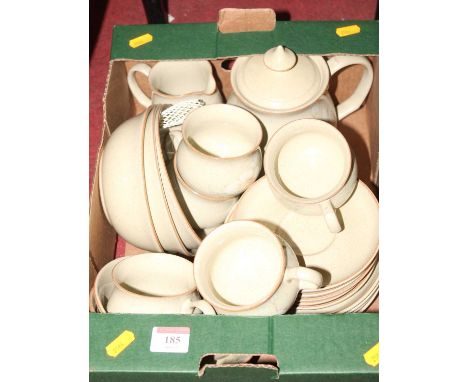 A Denby stoneware six-place setting tea service, on a cream ground with floral decorationCondition report: All pieces appear 