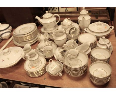 A Royal Doulton White Nile pattern porcelain 10-place tea, coffee and dinner service