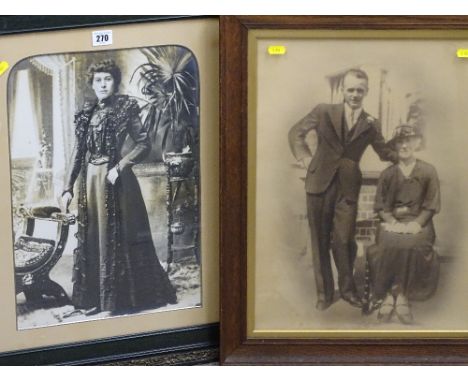 Two framed vintage photographic portrait studies