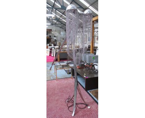 FLOOR LAMP, designed by Quasar Khanh (Vietnamese 1934-2016), adjustable moulded aluminium frame, signed, 200cm H.