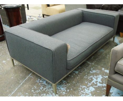 B&B ITALIA SOFA, in grey felt, 195cm W x 63cm H x 100cm D.