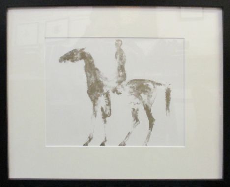 DAME ELIZABETH FRINK RA, 'Small horse and rider', lithograph, 1970, provenance: Stanley Studios, Chelsea, 25cm x 32cm, framed