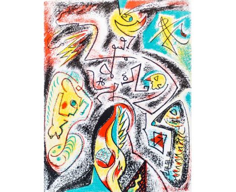 ANDRE MASSON, Untitled, lithograph in collours, 1969, 31cm x 24cm, framed and glazed.