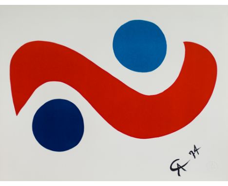 ALEXANDER CALDER, 'Sky bird', Flying Colours Collection, 1974, lithograph in colours, signed in plate, 51cm x 66cm framed and