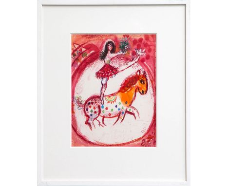 MARC CHAGALL, 'Lady on horseback for Le Cirque d'Izis', original lithograph, 32.5cm x 24.5cm, framed and glazed.